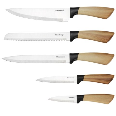 Zestaw noży kuchennych, 5 noży w bloku, klausberg kb-9035