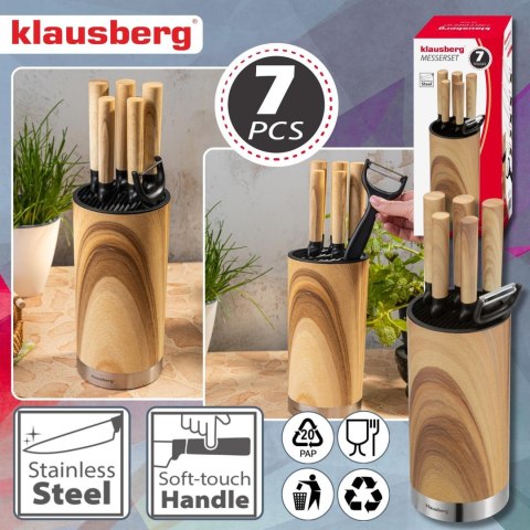 Zestaw noży kuchennych, 5 noży + obieraczka, klausberg kb-9036