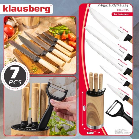 Zestaw noży kuchennych, 5 noży + obieraczka, klausberg kb-9036