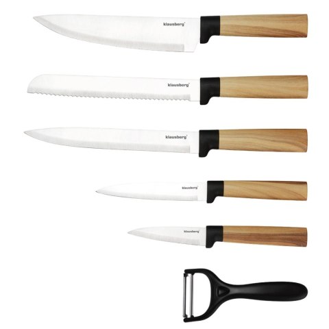 Zestaw noży kuchennych, 5 noży + obieraczka, klausberg kb-9036