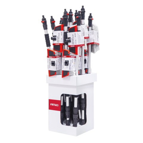 Zestaw szczotek przepływowych teleskopowych w ekspozytorze 108-180cm 12szt. amio-04896