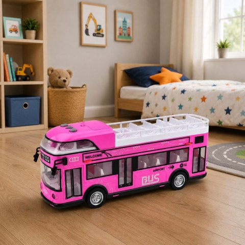 Autobus Miejski Piętrowy Otwierane Drzwi Światła Dźwięki Różowy