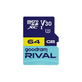 Karta pamięci microSD 64 GB V30 UHS-III Goodram Rival z adapterem