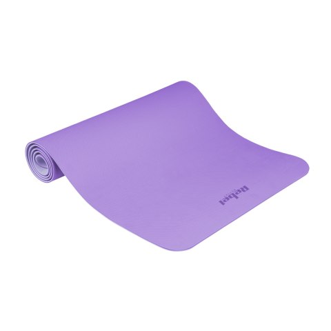 Mata gimnastyczna do ćwiczeń joga, pilates, fitness, 183x61cm, grubość 4mm, materiał TPE, fioletowa, REBEL ACTIVE