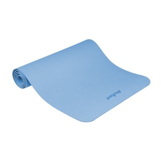 Mata gimnastyczna do ćwiczeń joga, pilates, fitness, 183x61cm, grubość 4mm, materiał TPE, niebieska, REBEL ACTIVE