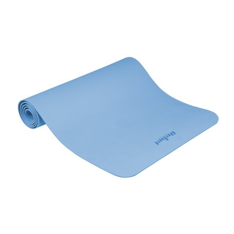 Mata gimnastyczna do ćwiczeń joga, pilates, fitness, 183x61cm, grubość 4mm, materiał TPE, niebieska, REBEL ACTIVE