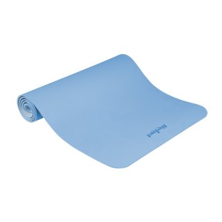 Mata gimnastyczna do ćwiczeń joga, pilates, fitness, 183x61cm, grubość 4mm, materiał TPE, niebieska, REBEL ACTIVE
