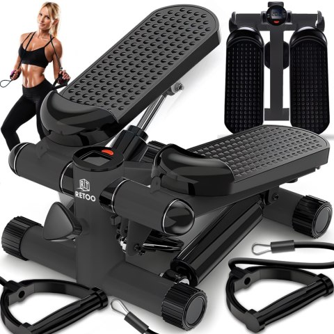 Stepper steper prosty z linkami do ćwiczeń regulacja fitness licznik lcd - s242-1