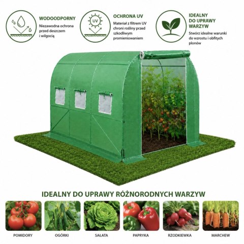 Tunel Ogrodowy Foliowy Szklarnia Na Warzywa Okna Zielony UV 3,5x2x2M 7M?