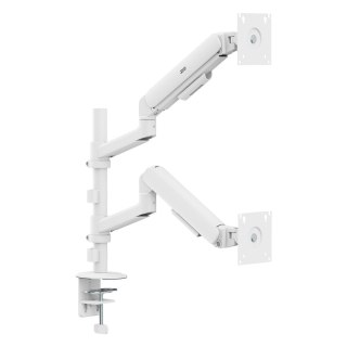 Uchwyt / wieszak na 2 monitory Ergo Office, sprężyna gazowa, 17"-32", 1-10kg, biały matt, ER-692 W