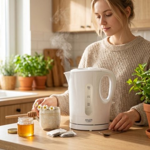 AD 1389 Czajnik elektryczny plastikowy 1,0 l, 1200 w, wskaźnik poziomu wody, automatyczne wyłączanie