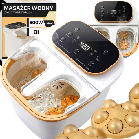 Masażer do stóp wodny hydromasażer nóg podgrzewany głowice rolki lcd 500w er1111