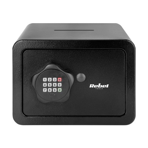 Sejf domowy elektroniczny na kod PIN i klucz ? sejf na pieniądze i dokumenty Rebel RB-7001