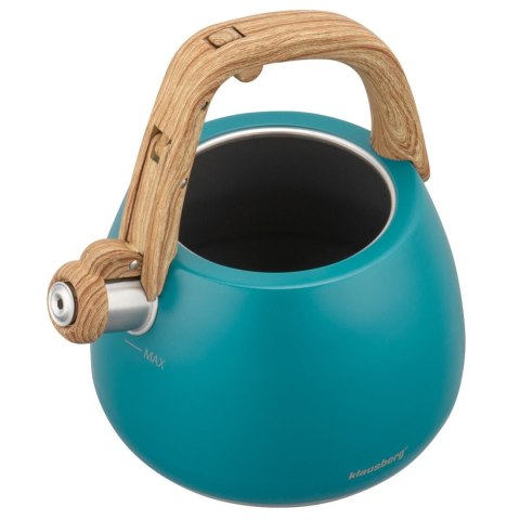 Czajnik z gwizdkiem, tradycyjny, 2,5l, turkusowy kolor, klausberg, kb-9040