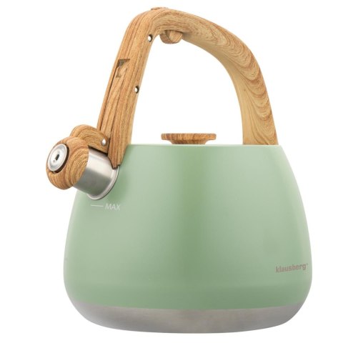 Czajnik z gwizdkiem, tradycyjny, 2,5l, zielony kolor, klausberg, kb-9039