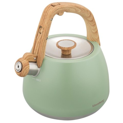 Czajnik z gwizdkiem, tradycyjny, 2,5l, zielony kolor, klausberg, kb-9039