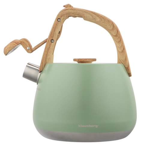 Czajnik z gwizdkiem, tradycyjny, 2,5l, zielony kolor, klausberg, kb-9039