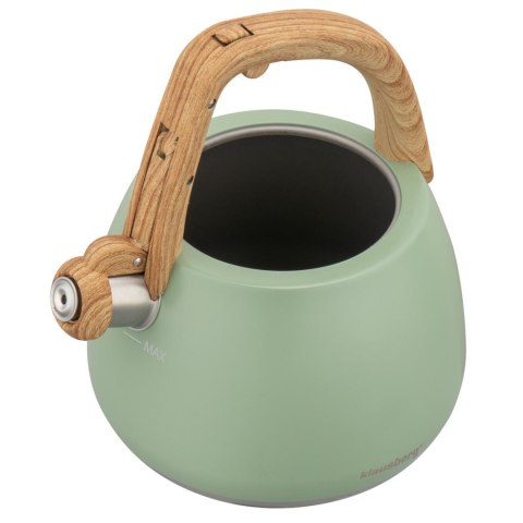 Czajnik z gwizdkiem, tradycyjny, 2,5l, zielony kolor, klausberg, kb-9039