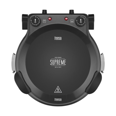 Piec do pizzy TEESA SUPREME FUN 1200W, 420 stopni, dwie grzałki, czarny