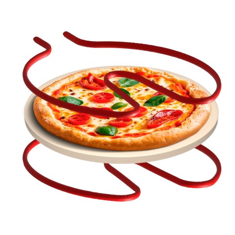 Piec do pizzy TEESA SUPREME FUN 1200W, 420 stopni, dwie grzałki, czarny