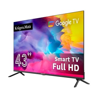Telewizor Kruger&Matz 43" FHD Google TV, DVB-T2/S2/T/C H.265 HEVC