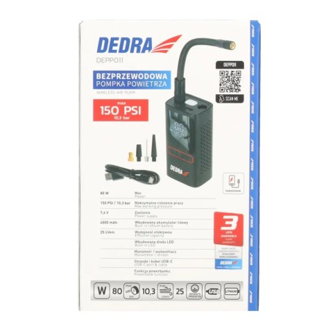 Pompka powietrza 2x2000mah,powerbank,bezprz.,3 różne wentyle