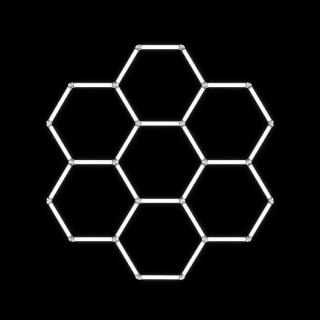 ZD211C Lampa led 7 hexagonów 234x244cm