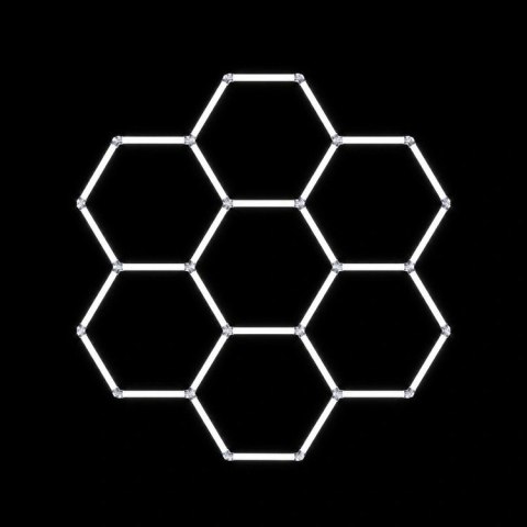 ZD211C Lampa led 7 hexagonów 234x244cm