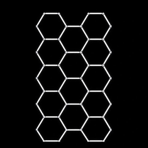 ZD211E Lama led 14 hexagonów 234x405cm