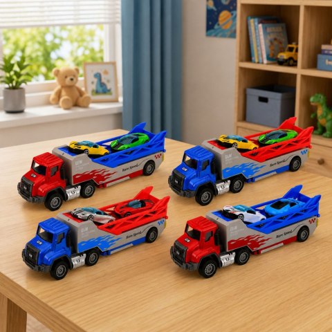 Ciężarówka z Najazdem Transporter Wyrzutnia Autek Resoraki Napęd 1:55