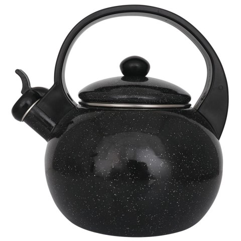 Czajnik emaliowany, z gwizdkiem, 2l, czarny, kinghoff, kh-2039