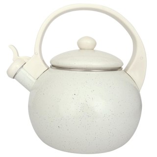 Czajnik emaliowany, z gwizdkiem, 2l, biały, kinghoff, kh-2040
