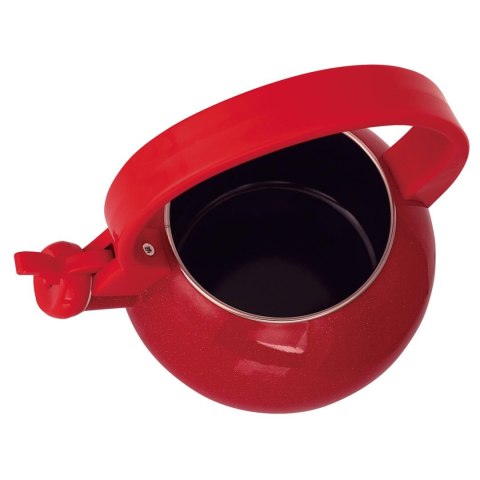 Czajnik emaliowany, z gwizdkiem, 2l, czerwony, kinghoff, kh-2080