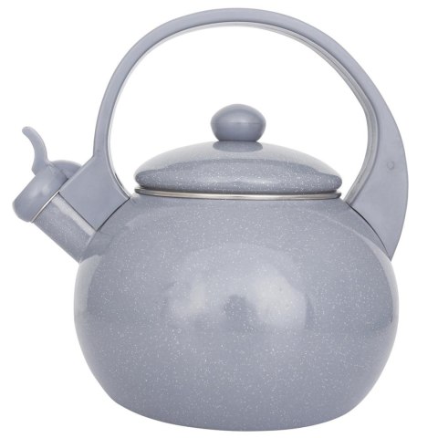 Czajnik emaliowany, z gwizdkiem, 2l, szary, kinghoff, kh-2079