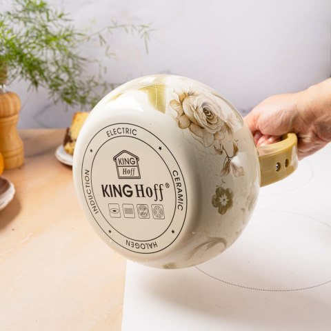 Czajnik emaliowany, z gwizdkiem, 2l, wzór-paris, kinghoff, kh-2038