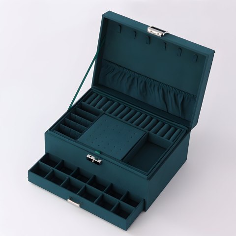 Szkatułka na biżuterię kuferek pudełko organizer elegancki na kolczyki box