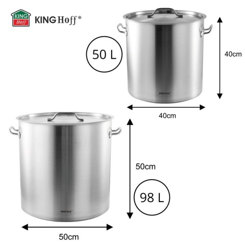 Zestaw 2 garnków gastronomicznych kinghoff kh-2050 50 l + 98 l