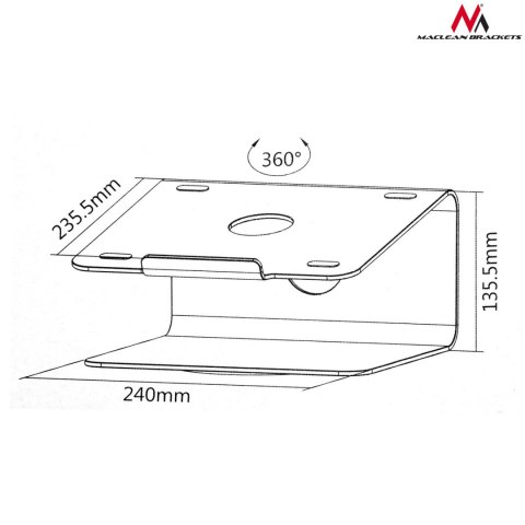 MC-730 45959 Podstawka pod laptopa aluminiowa