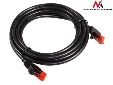 Przewód kabel patchcord UTP Maclean, wtyk-wtyk, Cat6, 20m, czarny, MCTV-741