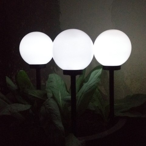 Solarna lampa wolnostojąca ogrodowa GreenBlue, kula 15x15x48cm, bialy LED, GB121