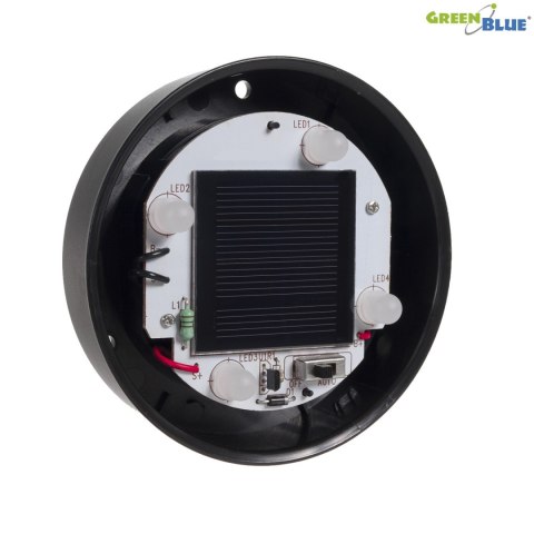 Solarna lampa wolnostojąca ogrodowa GreenBlue, kula 15x15x48cm, bialy LED, GB121