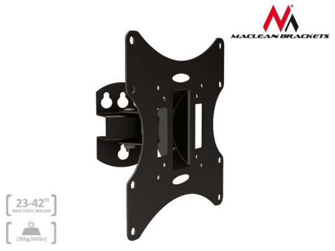 Uchwyt / wieszak do TV lub monitora Maclean, uniwersalny, max VESA 200x200, 23-50", 30kg, czarny, MC-501A B
