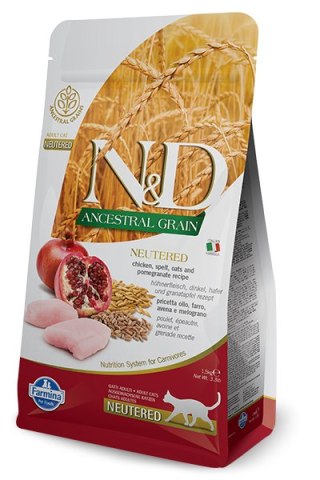 Farmina N&D Ancestral Grain Feline Neutered Chicken&Pomegranate 5kg