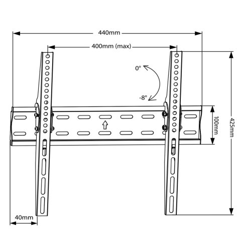 Uchwyt / wieszak do TV Maclean, uniwersalny, max VESA 400x400, 26-55", 40kg, czarny, MC-862