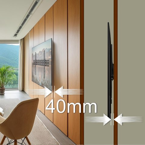 Uchwyt / wieszak do TV Maclean, uniwersalny, max VESA 400x400, 26-55", 40kg, czarny, MC-862