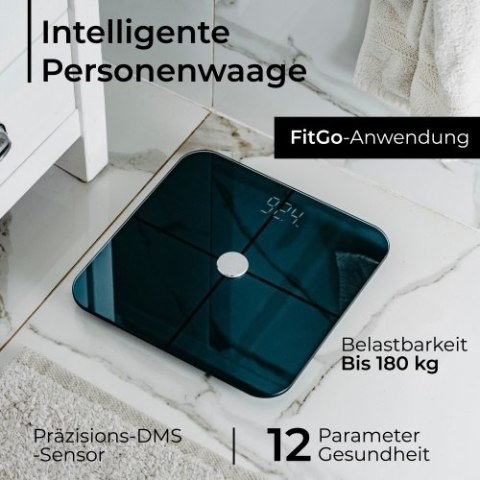 AD 8187 Black Waga łazienkowa analityczna smart - aplikacja fitgo