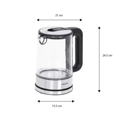 MS 1301 black Czajnik szklany 1,7 l z regulacją temp.