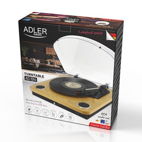 AD 1914 Wood Gramofon z usb i bluetooth