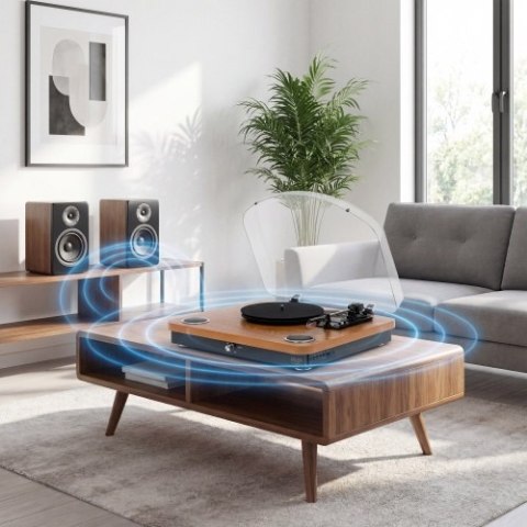 AD 1914 Wood Gramofon z usb i bluetooth