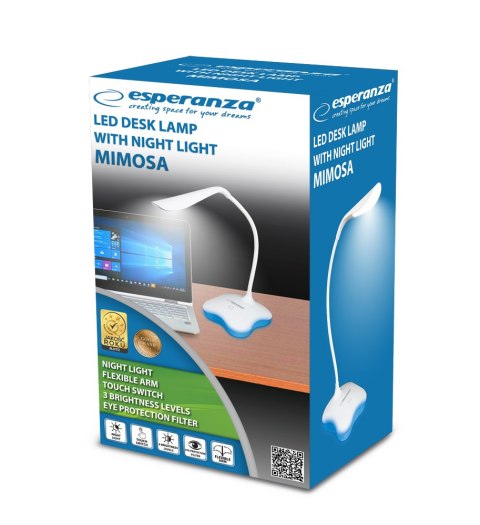 ELD105W Esperanza lampka biurkowa led mimosa biała